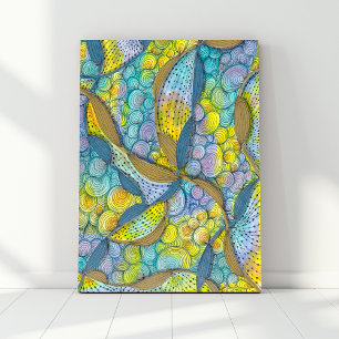 Von Hand gezeichnet, verworrene künstlerische Farb Leinwanddruck