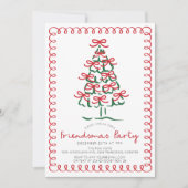 Von Hand gezeichnet Weihnachtsbaum Friendsmas Feie Einladung (Vorderseite)