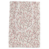 Von Hand gezeichnet Winterberry Branches Mittlere Geschenktüte (Rückseite)