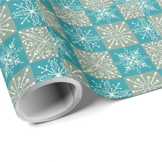 Von Hand Gezeichnet Winterschneeflockenmuster - Ge Geschenkpapier (Rolleneckpunkt)
