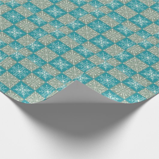 Von Hand Gezeichnet Winterschneeflockenmuster - Ge Geschenkpapier (Ecke)