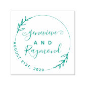 Von Hand Gezeichnet Wraath & Modern Script Wedding Permastempel (Design)