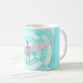 Von Hand gezeichnete Person mit den Flügeln blau Kaffeetasse (VorderseiteRechts)