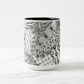 Von Hand gezeichnete schwarze u. weiße Zweifarbige Tasse (Mittel)