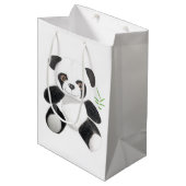 Von Hand gezeichneter Panda-Plüsch Mittlere Geschenktüte (Vorderseite Schrägansicht)