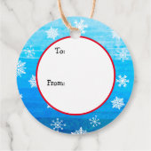 Von Hand gezeichneter Weihnachtself bis und von Ge Geschenkanhänger (Rückseite)