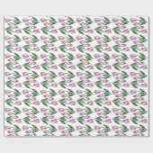 Von Hand gezeichnetes mit Blumenmuster mit Tulpen Geschenkpapier (Flach)