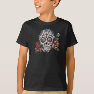 Von Hand gezeichnetes Trägershirt Skull Dia de Los T-Shirt
