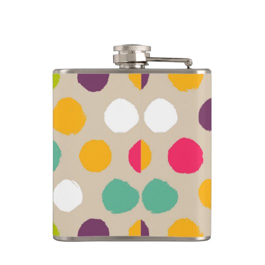 Von Hand gezeichnetes Tupfenmuster Flachmann (Rückseite)