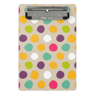 Von Hand gezeichnetes Tupfenmuster Mini Klemmbrett