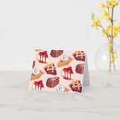 Von Hand gezogene Desserts Pies und Kuchen Karte (Gelbe Blume)