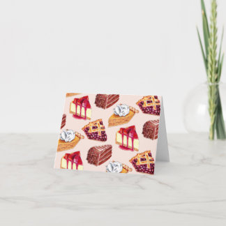 Von Hand gezogene Desserts Pies und Kuchen Karte