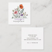 Von Handwerkern handgefertigte Blume Quadratische Visitenkarte (Vorne/Hinten)