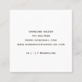 Von Handwerkern handgefertigte Blume Quadratische Visitenkarte (Rückseite)