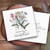 Von Handwerkern handgefertigte Blume Quadratische Visitenkarte