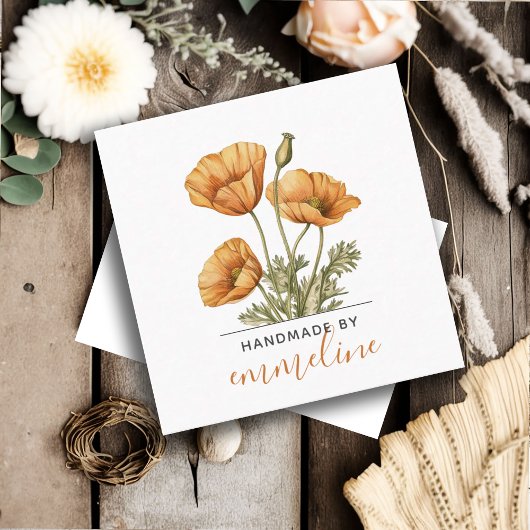 Von Handwerkern handgefertigte Blume Quadratische Visitenkarte