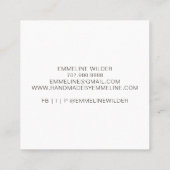 Von Handwerkern handgefertigte Blume Quadratische Visitenkarte (Rückseite)