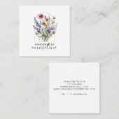 Von Handwerkern handgefertigte Blume Quadratische Visitenkarte (Vorne/Hinten)