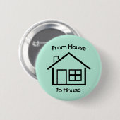 Von Haus zu Haus JW Pioneer Geschenke - Minze grün Button (Vorne & Hinten)