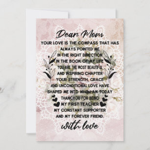 Von Herzen geschriebener Brief an Mama Feiertagskarte