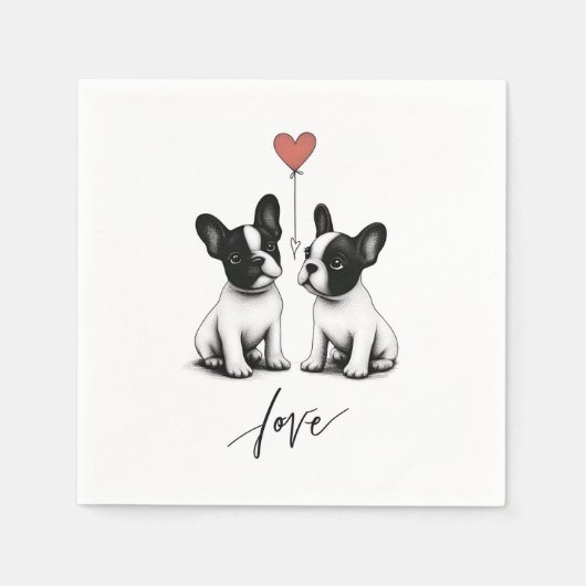 Von Herzen getickt Serviette (Vorderseite)