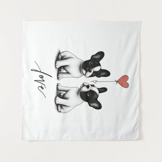 Von Herzen getickt Wandteppich (Vorderseite (Horizontal))