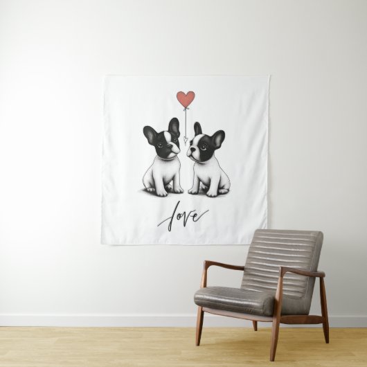 Von Herzen getickt Wandteppich (Beispiel)