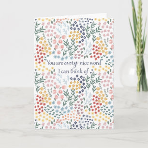 Von Herzen kommendes Dankeschön-Geschenk Florale F Karte