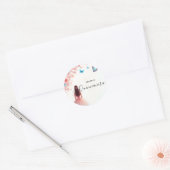 Von Holz Tree Pink Girly Cherry Blossom Quinceaner Runder Aufkleber (Umschlag)