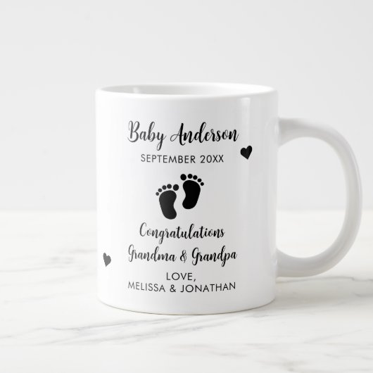 Von Hunde-Großeltern propagierte Schwangerschaftso Jumbo-Tasse (Rechts)