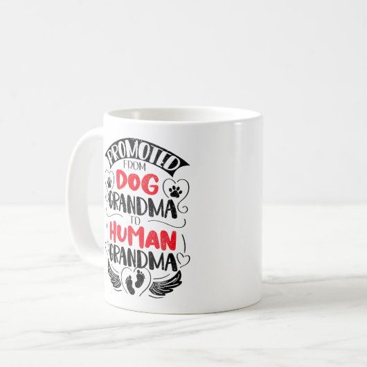 Von Hunde Oma zum menschlichen Oma befördert Kaffeetasse (Vorderseite Links)