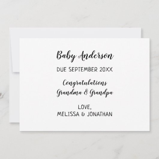 Von Hundeprachtern geförderte niedliche Schwangers Ankündigung (Rückseite)