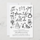 Von ich tue bis wir noch Hochzeitstag-Jubiläum-Par Einladung (Vorderseite)