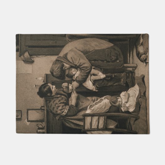 Von ihrem Vater und ihrer Mutter unterstütztes Kin Fußmatte (Vorderseite)