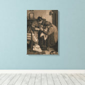 Von ihrem Vater und ihrer Mutter unterstütztes Kin Leinwanddruck (Insitu (Holzboden))