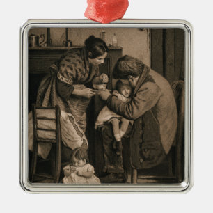 Von ihrem Vater und ihrer Mutter unterstütztes Kin Ornament Aus Metall