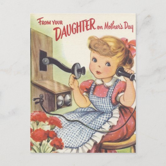 Von Ihrer Tochter am Tag der Mütter Postkarte (Vorderseite)