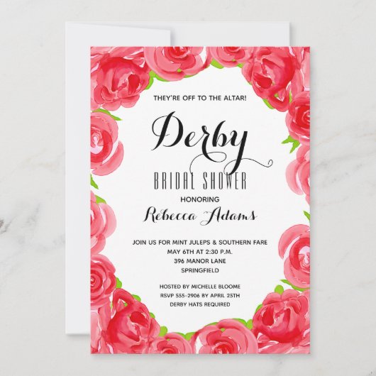Von ins Altar Derby-Brautparty Einladung (Vorderseite)