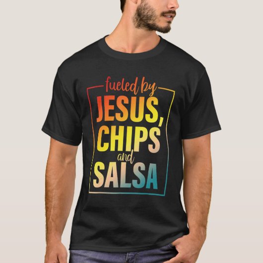Von Jesus Chips & Salsa getrieben mexikanische Küc T-Shirt (Vorderseite)