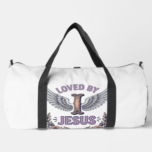 Von Jesus geliebt Vintage christliches Blumen-T-Sh Duffle Bag