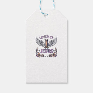 Von Jesus geliebt Vintage christliches Blumen-T-Sh Geschenkanhänger