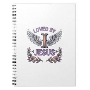 Von Jesus geliebt Vintage christliches Blumen-T-Sh Notizblock