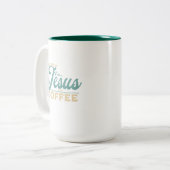 Von Jesus und Coffee Christliche Gestaltung gespei Zweifarbige Tasse (Vorderseite Links)