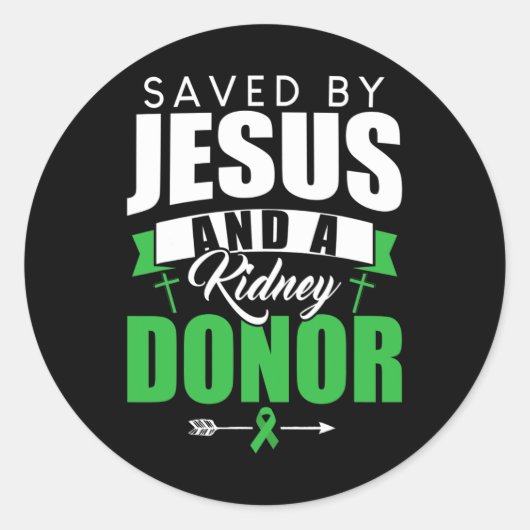 Von Jesus und einem Zitat von Organtransplantation Runder Aufkleber (Vorderseite)
