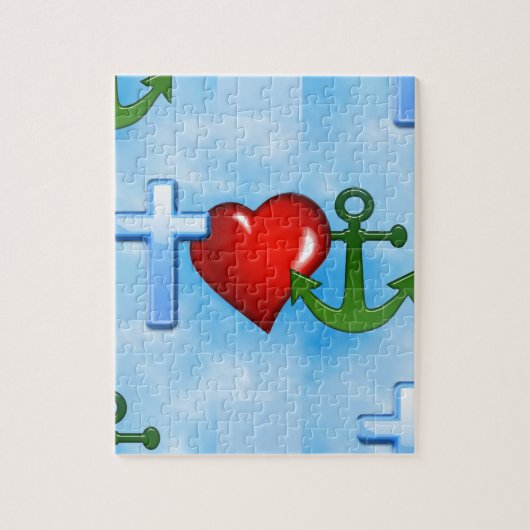 von Jesus verankert Puzzle (Vertikal)