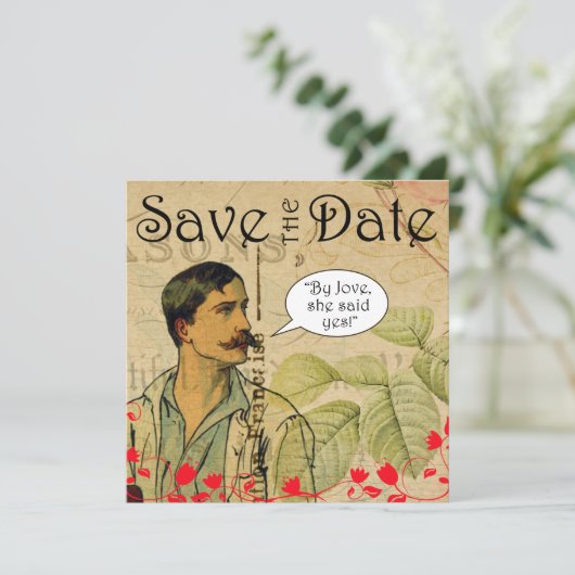 "Von Jove sagte sie ja Ankündigung Datum freihalte (Stehend Vorderseite)