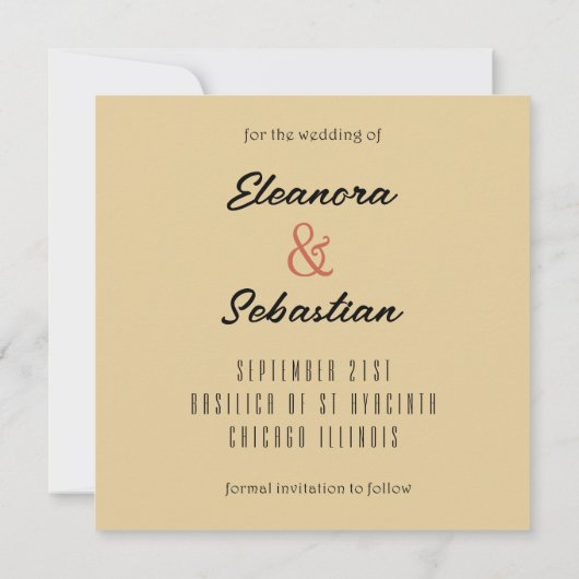 "Von Jove sagte sie ja Ankündigung Datum freihalte (Rückseite)