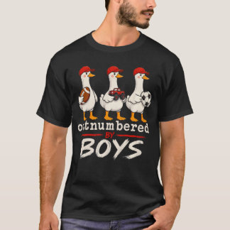 Von Jungen überwältigte Ente Lustiger Junge Mama P T-Shirt