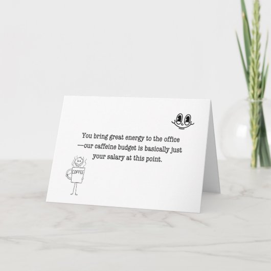 Von Kaffee angetrieben... und vielleicht hast du d Dankeskarte (Vorderseite)