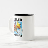 Von Kaffee gefickt, flatternder Tortoise Cartoon Zweifarbige Tasse (Vorderseite Links)
